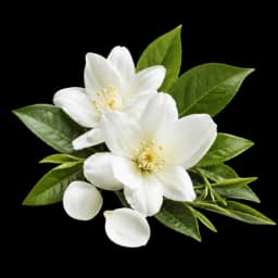 Jasmine flowers and tea leaves